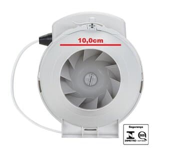 EXAUSTOR DE 10CM RENOVADOR DE AR TURBO IN-LINE 220V-45W VAZAO-00210M3/H - VENTISOL EXL100-02 - 100MM (-40°GRAUS )