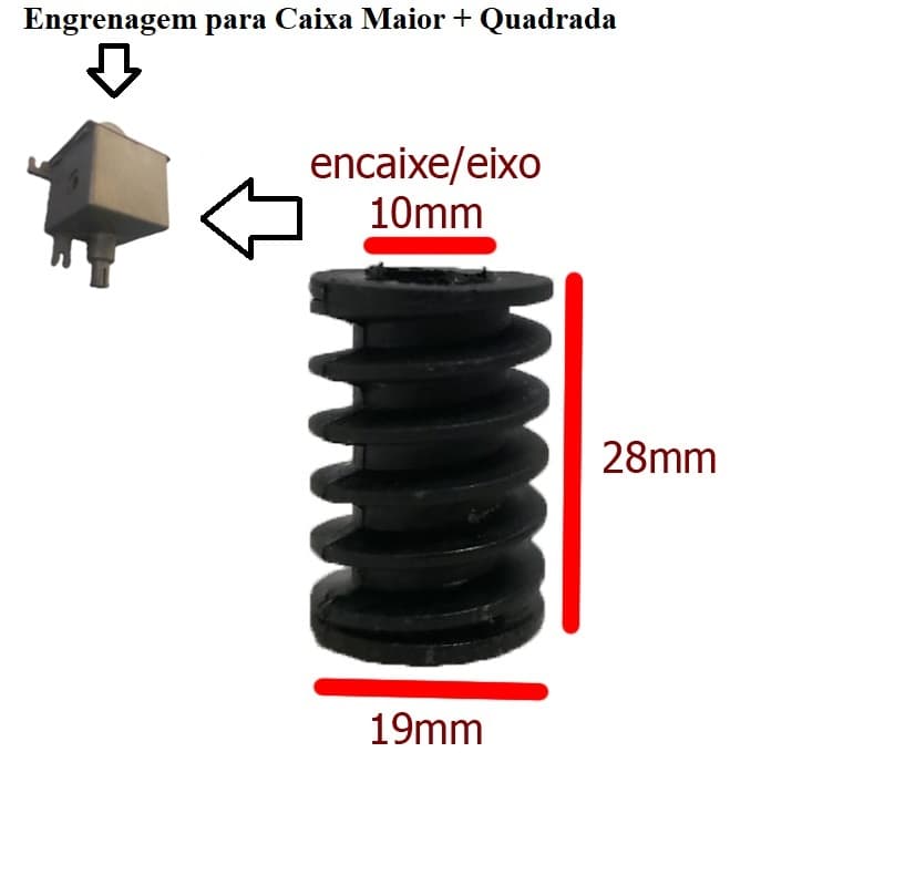 ENGRENAGEM ROSCA SEM FIM DO VENTILADOR TRON 50/60CM ANTIGO EIXO 10MM - P/CAIXA ANTIGA MODELO MAIOR + QUADRADA - foto 1 de 3