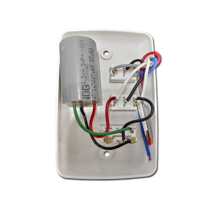 CHAVE VENTILADOR DE TETO 3V 110V C/CAP.07,0UF (2,5+4,5MF) TECLA LIGA 1 LAMPADA - ALISEU TERRAL 110V - CONTROLE DE PAREDE - foto 1 de 2