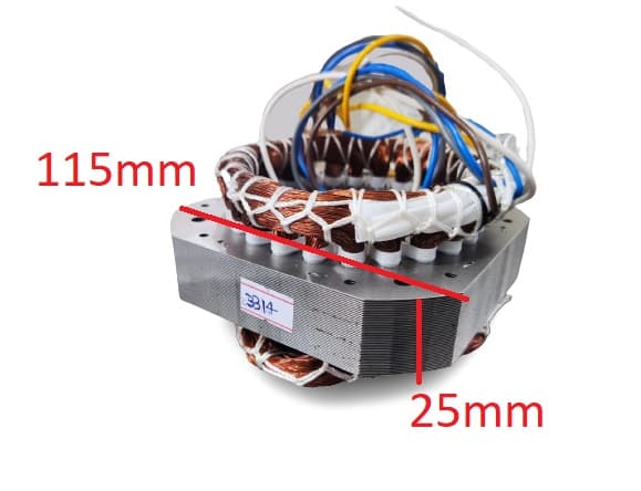 ESTATOR BOBINADO P/MOTOR VENTILADOR SOLASTER GOAR 70CM BIV10,0UF VENEZA VENEZA PLUS 12-BOB/ALUMÍNIO DIAM.EXT.13,1CM - USAR C/CAP.10,0UF