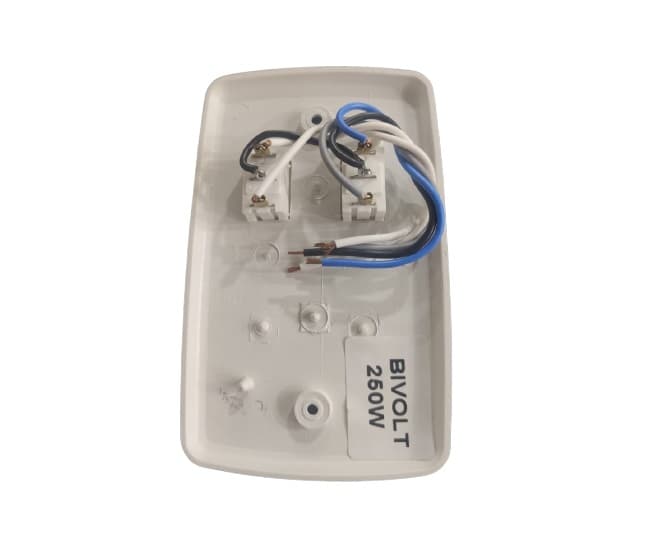 CHAVE PARA VENTILADOR DE TETO C/2-TECLAS. 1-TECLA LIGA/DESLIGA (PARA LAMPADA) + 1-TECLA DE REVERSAO (VENTILACAO / EXAUSTAO) - foto 1 de 2