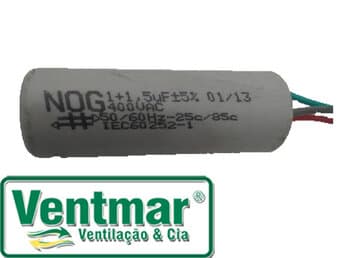 CAPACITOR 002,5UF 3FIOS 1,75+0,75MF RD 330VAC/400VAC - P/VENTILADOR DE TETO ALISEU OU LATINA 220VOLTS / P/MÓDULO CONTROLE REMOTO ALISEU 220V 3VELOCIDA