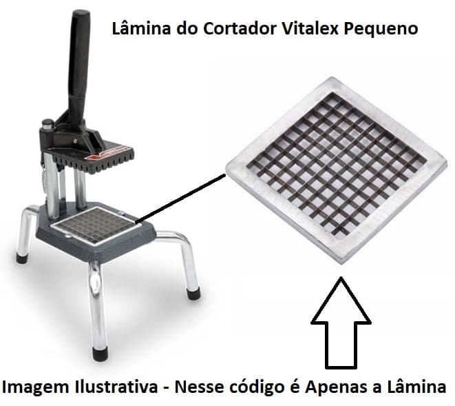LÂMINA P/CORTADOR DE LEGUMES VITALEX PEQUENO FATIA 10MM - MODLURA PL EXT.09X09CM INT.08X08CM ESP.07MM - SERVE P/LOREN SID - foto 1 de 3