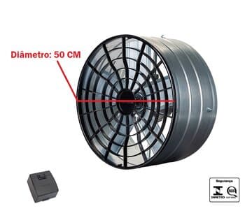 EXAUSTOR DE 50CM VENTISOL 110V150W A/VAZĂO 05000M3/H 1200RPM 1/4CV - VENTILADOR AXIAL 50CM COMERCIAL PAREDE E DUTOS DE VENTILAÇĂO