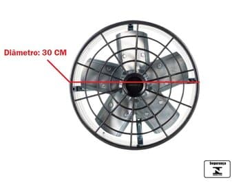 EXAUSTOR DE 30CM VENTISOL 110V130W USO COMERCIAL 5PAS CINZA ALTA VAZĂO-1500M3/H BAIXA ROTAÇĂO-1650RPM C/CHAVE REVERSĂO