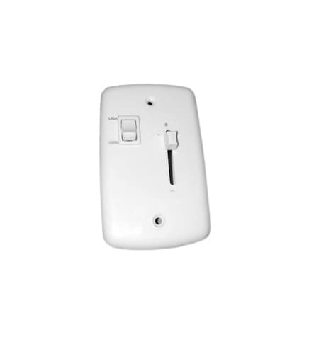 CHAVE P/VENTILADOR DE PAREDE ARGE DELTA LOREN SID - CONTROLE DE VELOCIDADE BIV DESLIZANTE C/TECLA LIGA/DESLIGA - ESP.4X2 BRANCO - foto 1 de 3
