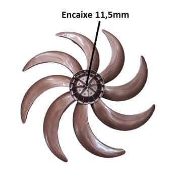 HÉLICE DE 60CM P/VENTILADOR DÔMINA 8PÁS E-11,5MM COR BRONZE - OCTUPUS 60CM - PONTA REDONDA C/TRAVA TRASEIRA
