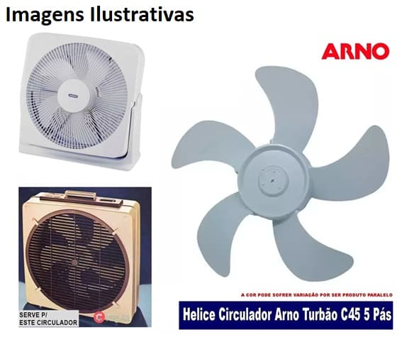 HELICE DE 45CM P/CIRCULADOR ARNO TURBAO C-45/C45 45CM 5PAS CINZA - EIXO DIANTEIRA 12,0MM/ TRASEIRA 05MM - PONTA/TRAVA CRUZETA SEM TRAVA TRASEIRA - foto 1 de 3
