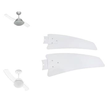 PÁ HÉLICE P/VENTILADOR DE TETO PRIMAVERA EVOLUTION DELTA SUBLIME - KIT C/02 PÁS MDF BOEING BRANCAS C/SUPORTES/ PARAFUSOS E PORCAS. JOGO C/2PÁS