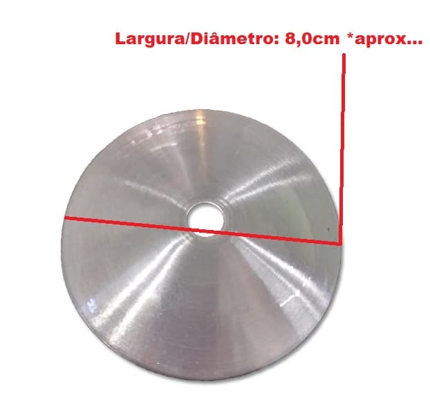 ANEL CONCHA ARRUELA ALUMINIO ESCOVADO - ACABAMENTO P/FIXAR VIDRO DA LUMINARIA VENTILADOR TRON NAULU / QUADRIMAX - DIAMETRO/LARGURA 8,0CM - foto 1 de 3