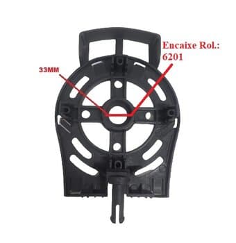 TAMPA DIANTEIRA DO VENTILADOR VENTISOL 50/60CM PLASTICA GERACAO 2 PARA ROLAMENTO 6201 ANEL FRONTAL COM PINO COM ALCA