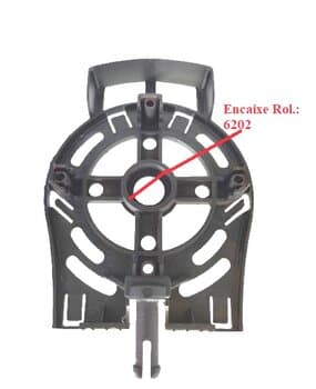 Tampa Dianteira do Ventilador Ventisol 50/60cm Plastica Geracao 1 para Rolamento 6202 E-12MM - Anel Frontal c/Pino c/Alca - Diametro 12,7cm