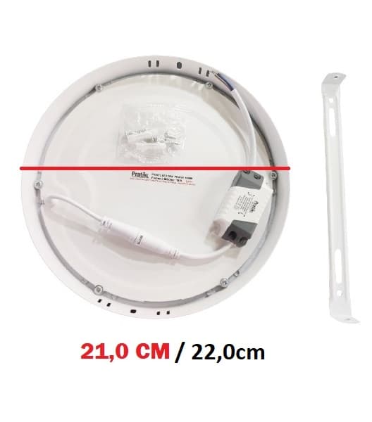 LUMINÁRIA PLAFON PAINEL LED SOBREPOR RD21CM P/VENTILADOR DE TETO - 18W6500KBIV BRANCA B/BRANCA LYS - 210CX210LXA26MM - LYS/ABS - foto 1 de 3