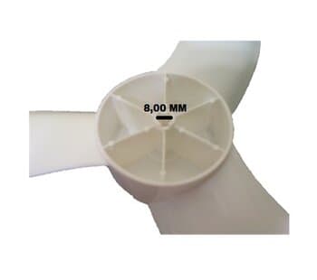 HELICE DE 40CM P/VENTILADOR VENTISOL 40CM 3P BRANCA F08,0MM NOTOS (PORCA NA PONTA) HELICE INTEIRICA DE 03 ORELHAS.