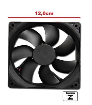 EXAUSTOR DE 12CM MICROVENTILADOR 12VOLTS - COOLER ASAFAN AXIAL 120X120X25MM 12025S-12V - MANCAL C/ROLAMENTOS