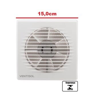 EXAUSTOR DE 15CM P/BANHEIRO RENOVADOR DE AR P/ATÉ 10M2 KIT-BIV22W VAZAO-00186M3H 150MM VENTISOL AXIAL KEXB-03 VZ2 TFX2