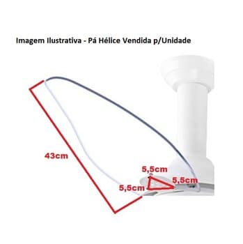 PÁ HÉLICE P/VENTILADOR DE TETO LOREN SID 3-FUROS M1/M2 FOLHA ACRÍLICA - *VENDIDA P/UNIDADE - PRIMOR PÉROLA PLATUN AGATA - SERVE P/BRITÂNIA CRISTAL