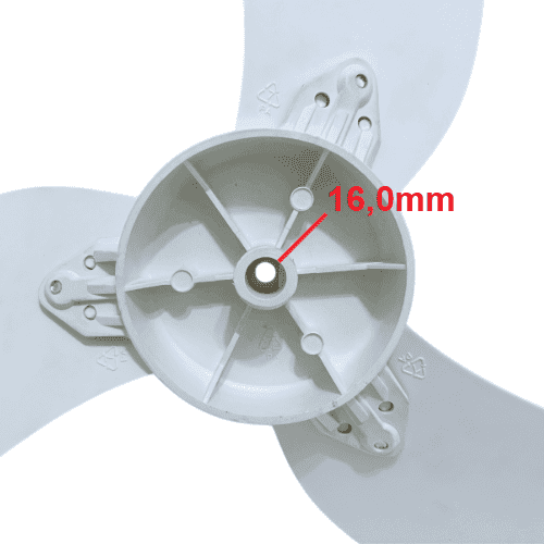HELICE DE 60CM P/VENTILADOR QUALITAS 60CM COR BRANCA - KIT-4ITENS - EIXO PRD DIAM.FRONTAL 09,0MM/ DIAM.TRASEIRA 16,0MM ENCAIXE P.MEIA LUA - foto 1 de 3