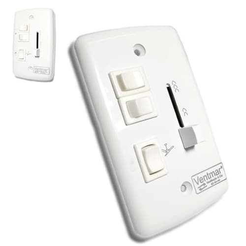 CHAVE P/VENTILADOR DE TETO R2LUZ DESLIZANTE DIMER 0400WBIV C/REVERSĂO + 2-TECLAS LUZ - P/ARGE VENTI-DELTA LOREN-SID TRON RIOPRELUSTRES VENTISOL VOLARE