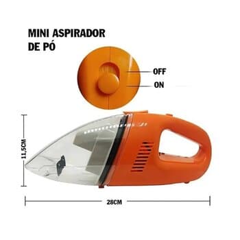 Aspirador de Pó Automotivo 12V 60W - Mini Aspirador de Pó Automotivo 60W - 12V - Bfh1874