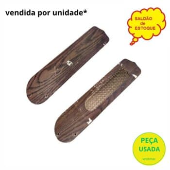 PÁ HÉLICE P/VENTILADOR IMPORTADO COR MOGNO MOD.C/TELINHA BEGE UM DOS LADOS - MEDIDAS L12,50CM C52,00CM *SALDÃO USADAS * VENDIDAS P/UNIDADE