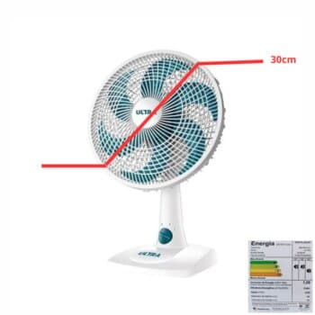 VENTILADOR DE MESA 030CM MONDIAL ULTRA V-30B 110V50W BRANCO/AZUL G/PL 6PAS CHAVE 3-VEL - ADAPTA-SE P/PAREDE