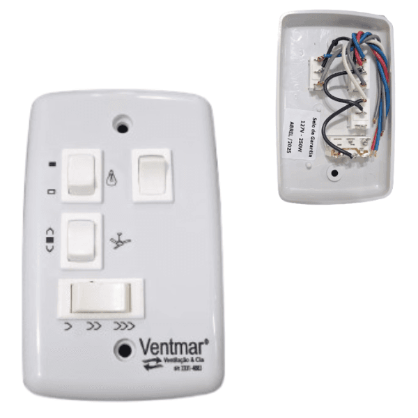 Chave P/ventilador de Teto R2Luz 3Vel *sem Capacitor C/reversăo + 2-Teclas Luz - * Apenas Espelho 4X2 4-Teclas + Sem Capacitor* - foto 1 de 1