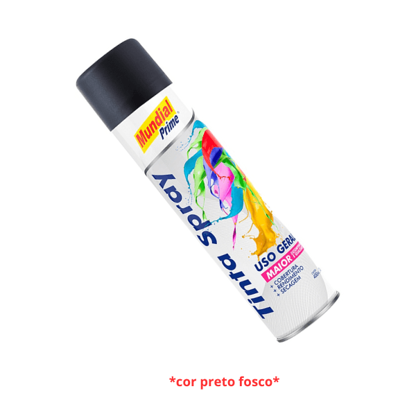 SPRAY TINTA COR PRETO FOSCO 350/400ML - VÁRIAS MARCAS* - foto 1 de 1