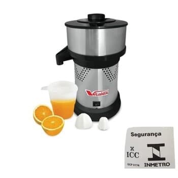 ESPREMEDOR DE SUCO 1PQN VITALEX VELOX BIV250W 300W04,0UF - EXTRATOR INOX 1/4CV/HP 3500RPM - CÂMARA INOX COMERCIAL LUXO