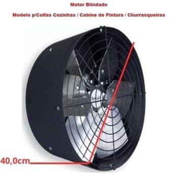 EXAUSTOR DE 40CM VENT AIR BLINDADO BIV362W BAIXA ROTAÇĂO-1650RPM ALTA VAZăO-06600M3H - SERVIÇO PESADO P/CHURRASQUEIRA COIFA CABINE DE PINTURA - INDUSTRIAL