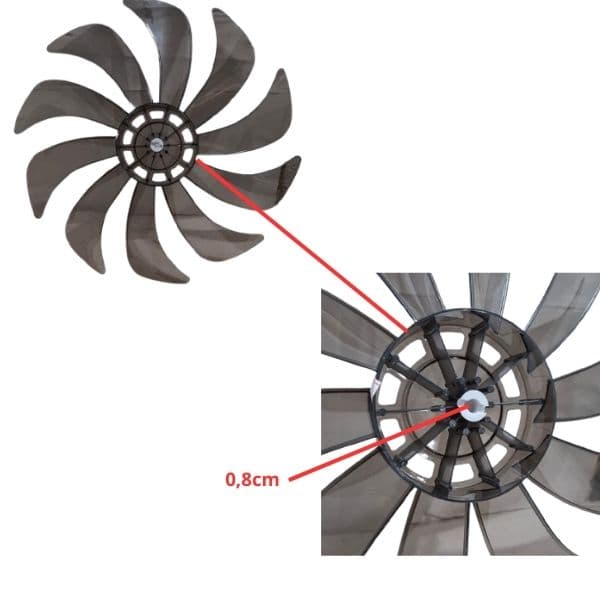 HELICE DE 40CM VENTILADOR VENTISOL 40CM 10PAS FUME TURBO10 F08,0MM FIXAR C/PORCA R/ESQ N/PONTA DO EIXO C/TRAVA TRASEIRA - foto 1 de 2