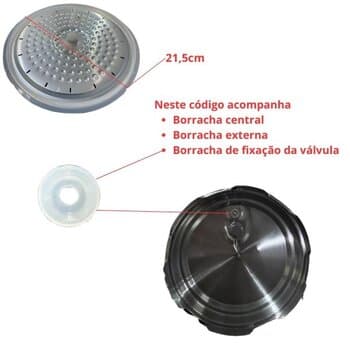 DISCO TAMPA INTERNA DE ALUMÍNIO P/PANELA DE PRESSAO ELETRICA ELETRONICA 04LT INOX VENTISOL AGRATTO -*SERVE P/MONDIAL PRATIC COOK 4L