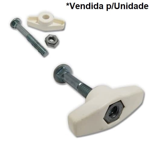 PARAFUSO P/FIXAR VENTILADOR DE PAREDE - KIT BORBOLETA C/PORCA E CAPA PLASTICA RETA - COR BRANCA - VENTISOL - foto 1 de 4