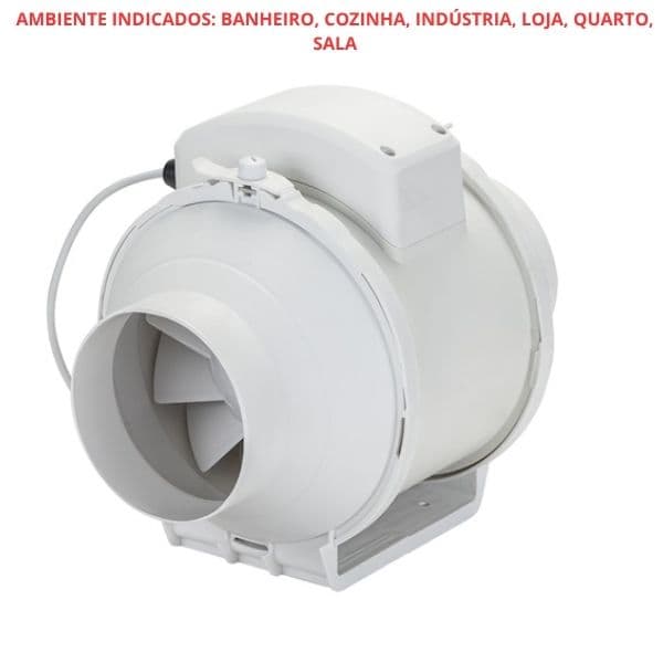 EXAUSTOR DE 10CM RENOVADOR DE AR TURBO IN-LINE 220V-45W VAZAO-00210M3/H - VENTISOL EXL100-02 - 100MM (-40°GRAUS )