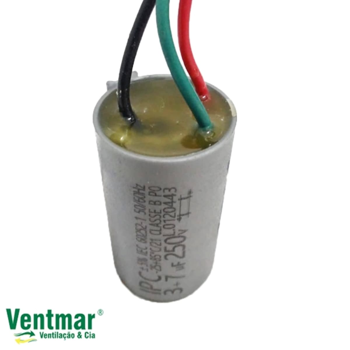 CAPACITOR 010,0UF 3FIOS 3+7,0MF RD 250VAC - P/VENTILADOR DE TETO VENTI-DELTA LIGHT DELTA PLUS DELTA SUPER 3VEL 110V/ LOREN SID/ ARGE/ RIOPRELUSTRES - foto 1 de 2